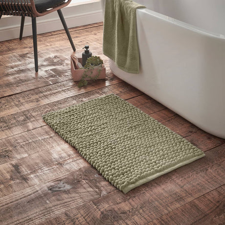 Bianca Aspen Bobble Bath Mat Runner 50cm x 120cm - Aspen Bobble Bath Mat Sage