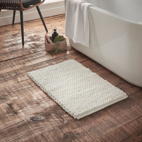 Bianca Aspen Bobble Blue Bath Mat 50x80cm - Aspen Bobble Bath Mat White