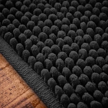 Bianca Aspen Bobble Bath Mat Runner 50cm x 120cm - Aspen Bobble Black Bath Mat