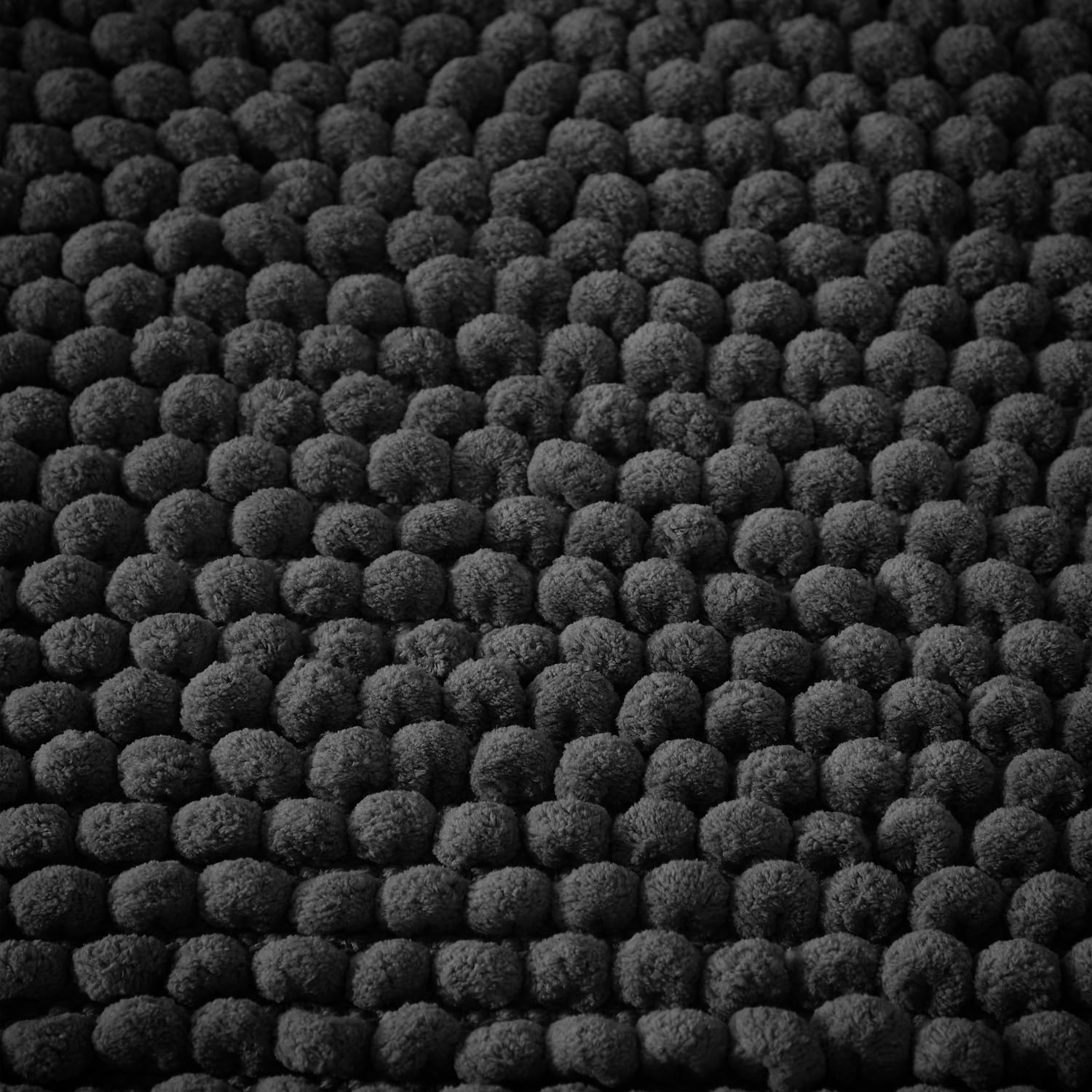 Bianca Aspen Bobble Bath Mat Runner 50cm x 120cm - Aspen Bobble Black Bath Mat