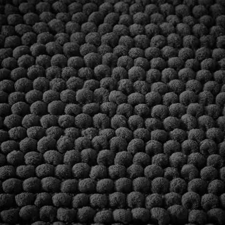 Bianca Aspen Bobble Bath Mat Runner 50cm x 120cm - Aspen Bobble Black Bath Mat