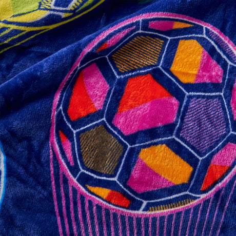 Catherine Lansfield Bright Football Kids Cosy Throw - Bright Football Throw