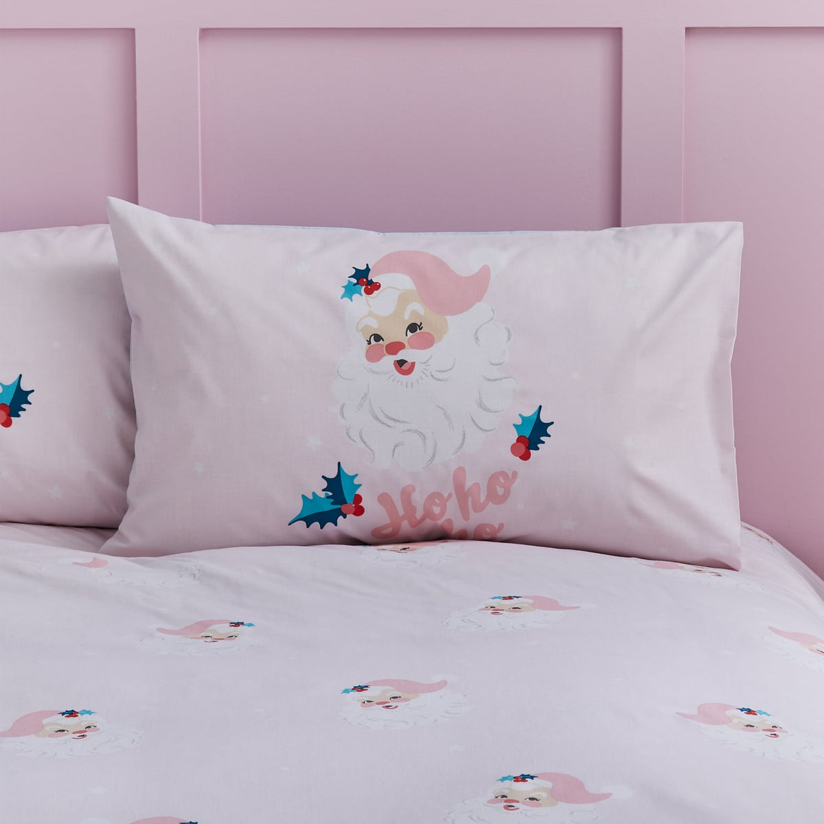 Catherine Lansfield Vintage Christmas Santa Duvet Cover Set - Vintage Christmas Santa Duvet Set