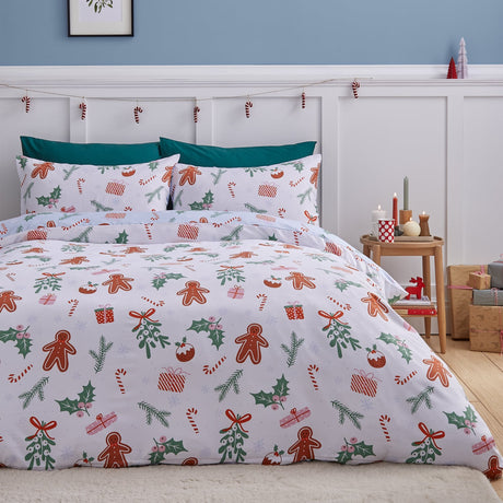 Catherine Lansfield Christmas Gingerbread Duvet Cover Set - Christmas Gingerbread Duvet Set
