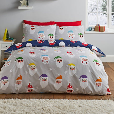 Catherine Lansfield Christmas Santa Spec-Tacular Duvet Cover Set - Christmas Spec-Tacular Duvet Set