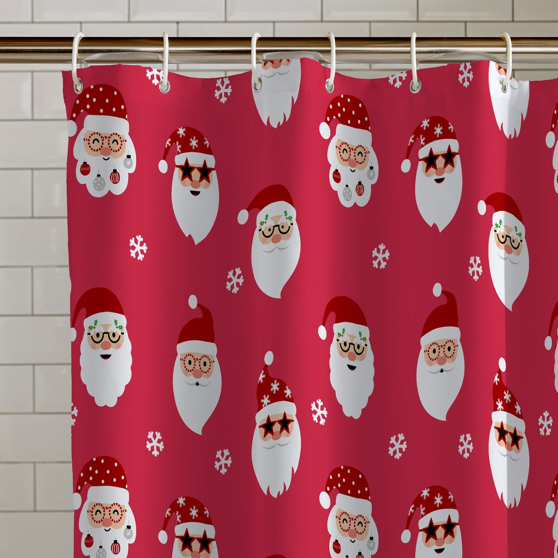 Catherine Lansfield Santa Spec-Tacular Christmas Shower Curtain