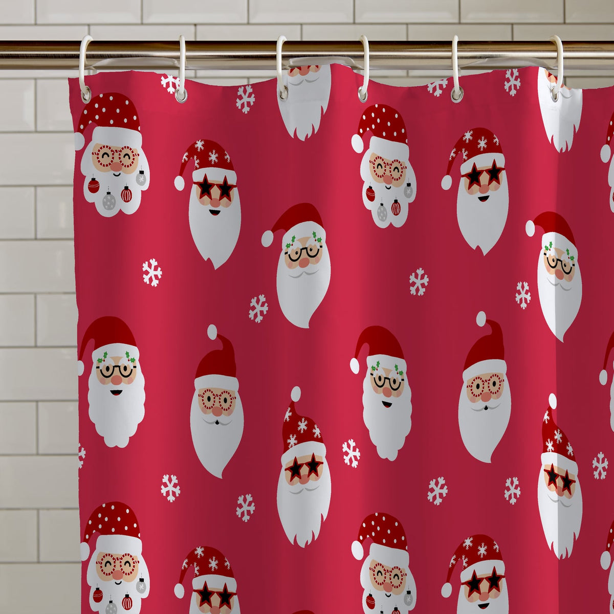 Catherine Lansfield Santa Spec-Tacular Christmas Shower Curtain