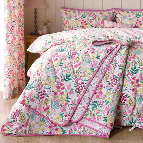 Catherine Lansfield Tilly Floral Bedspread - Tilly Floral Bedspread Pink