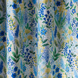 Catherine Lansfield Tilly Floral Eyelet Curtains - Blue Polycotton - Tilly Floral Curtains Blue