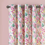 Catherine Lansfield Tilly Floral Eyelet Curtains - Pink Polycotton