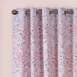 Catherine Lansfield Tilly Floral Eyelet Curtains - Pink Polycotton - Tilly Floral Curtains Pink