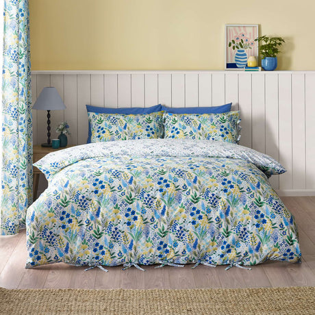 Catherine Lansfield Tilly Floral Duvet Cover Set - Blue - Tilly Floral Duvet Set Blue