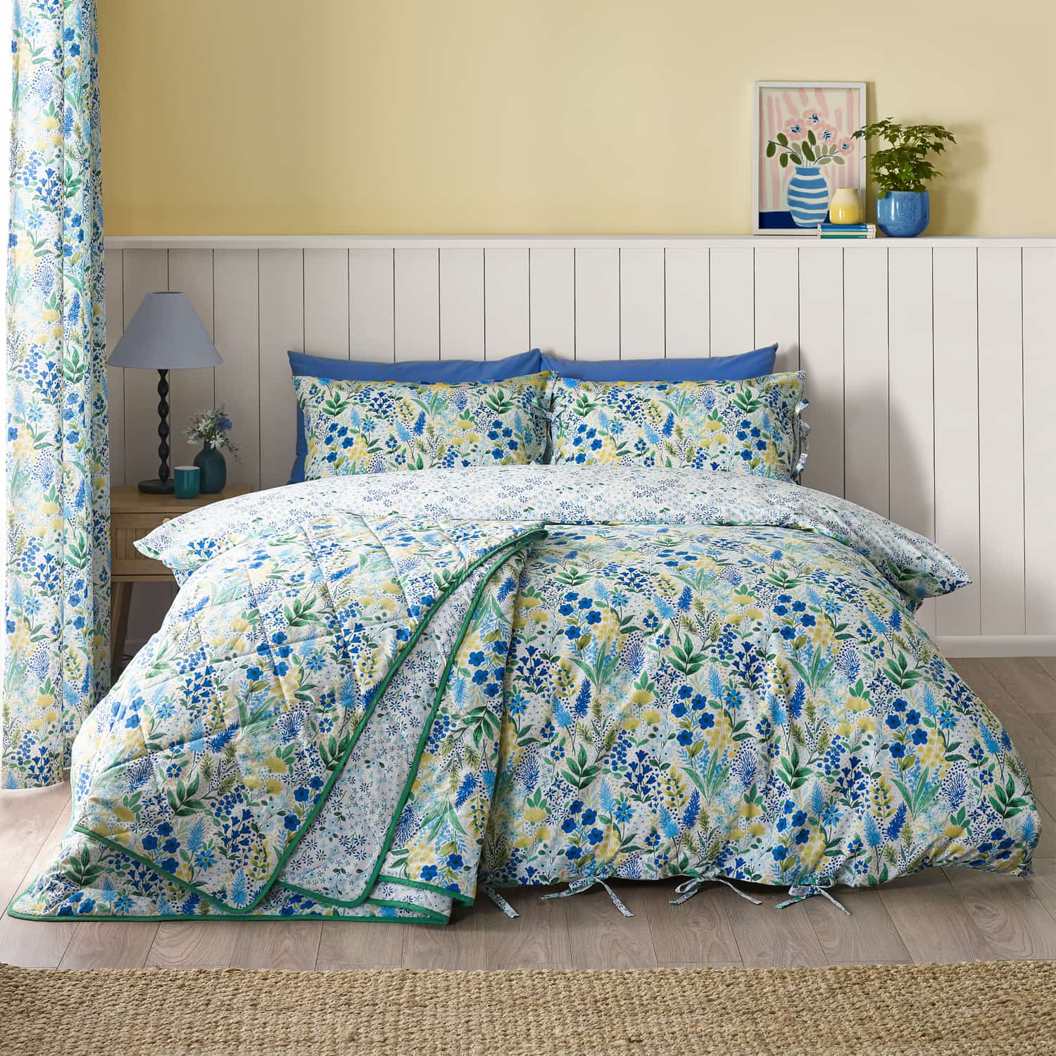 Catherine Lansfield Tilly Floral Duvet Cover Set - Blue
