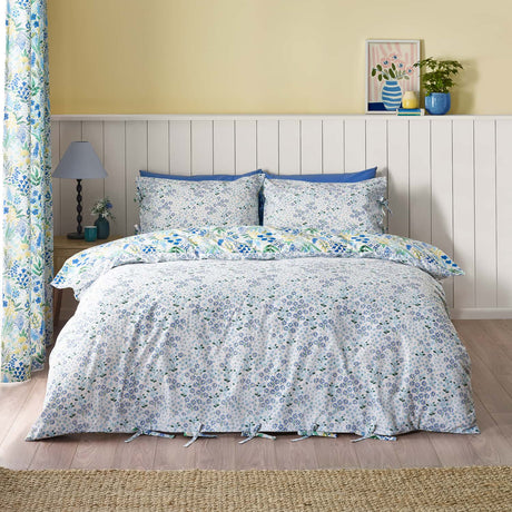 Catherine Lansfield Tilly Floral Duvet Cover Set - Blue - Tilly Floral Duvet Set Blue