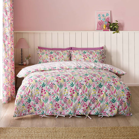 Catherine Lansfield Tilly Floral Duvet Cover Set - Pink - Tilly Floral Duvet Set Pink