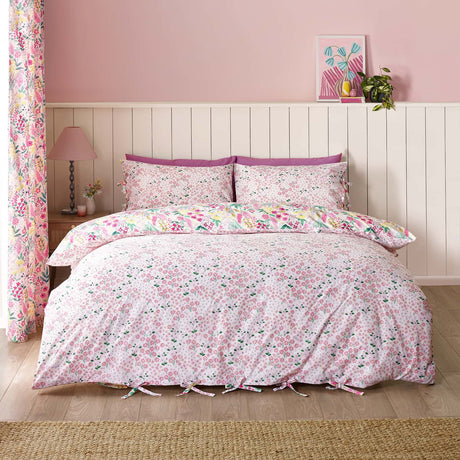 Catherine Lansfield Tilly Floral Duvet Cover Set - Pink - Tilly Floral Duvet Set Pink