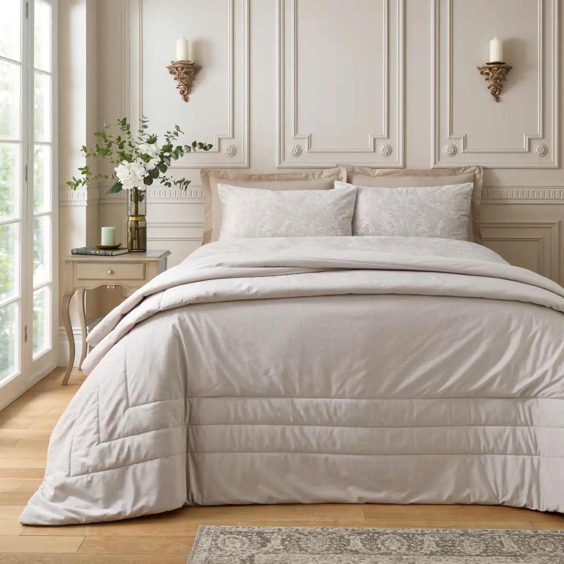 Catherine Lansfield Bridgerton Regal Bedspread 220cm x 230cm - Cream
