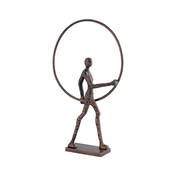 Bronze Metal Sculpture Man with Ring 54cm