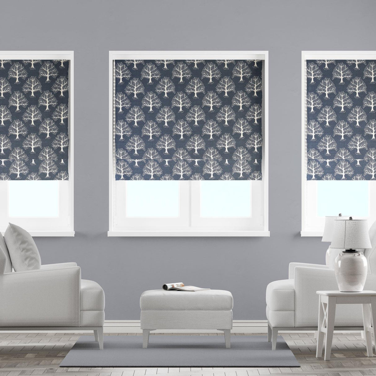 Great Oak Midnight Made To Measure Roman Blind by Style Furnishings