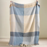 Catherine Lansfield Faux Mohair Check Blue 130x170cm Throw 2