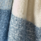 Catherine Lansfield Faux Mohair Check Throw - Faux Mohair Check Blue Throw