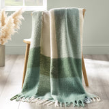 Catherine Lansfield Faux Mohair Check Throw - Faux Mohair Check Green Throw