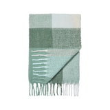 Catherine Lansfield Faux Mohair Check Throw - Faux Mohair Check Green Throw