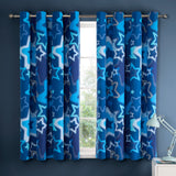 Catherine Lansfield Ombre Stars Kids Eyelet Curtains - Blue Polycotton - Ombre Stars Curtains Blue