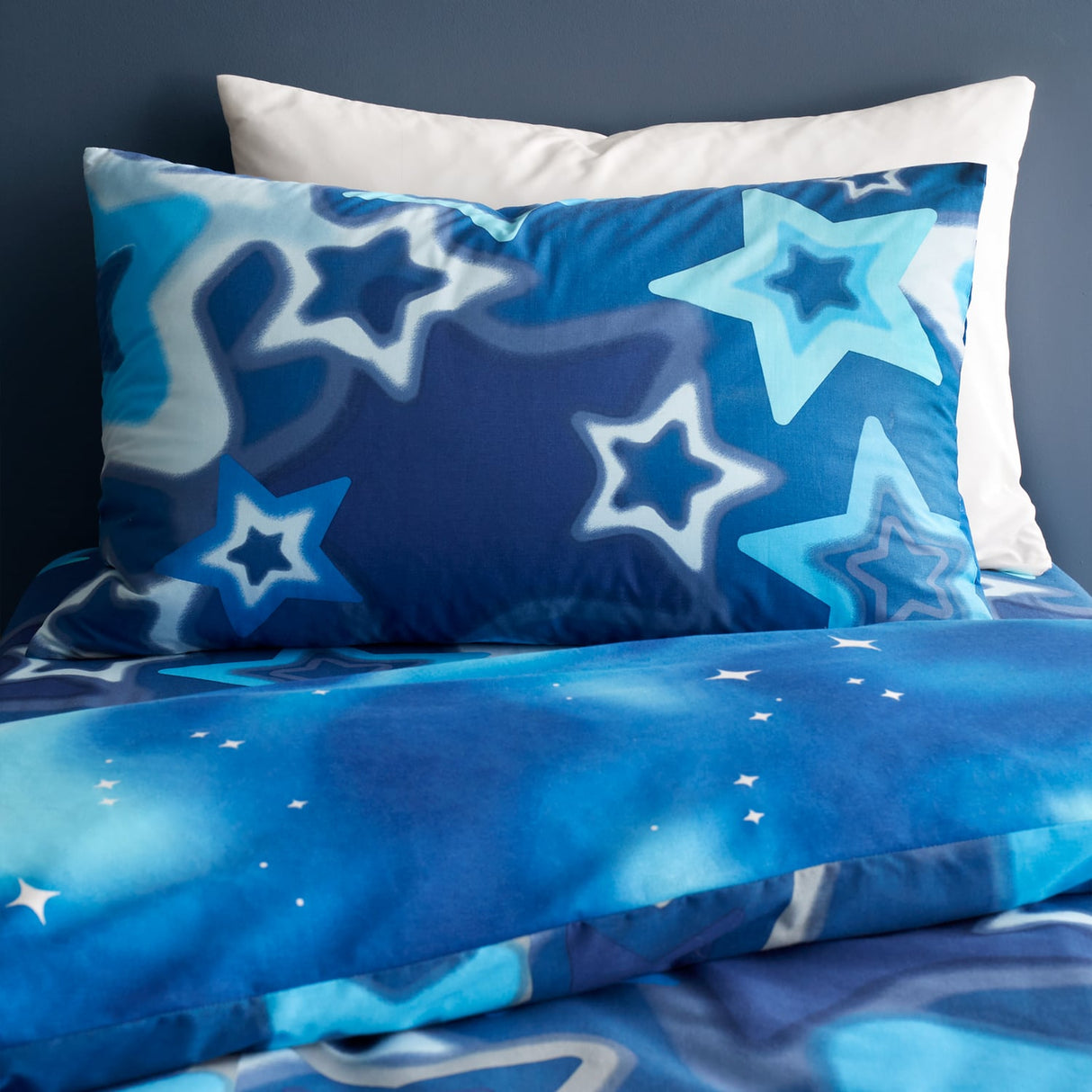 Catherine Lansfield Ombre Stars Kids Duvet Cover and Fitted Sheet Set - Ombre Stars Duvet Set Blue