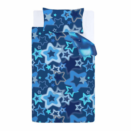Catherine Lansfield Ombre Stars Kids Duvet Cover and Fitted Sheet Set - Ombre Stars Duvet Set Blue