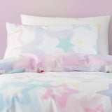 Catherine Lansfield Ombre Stars Kids Duvet Cover and Fitted Sheet Set - Ombre Stars Duvet Set White