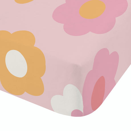 Catherine Lansfield Retro Daisy 25cm Deep Fitted Sheet - Retro Daisy Fitted Sheet