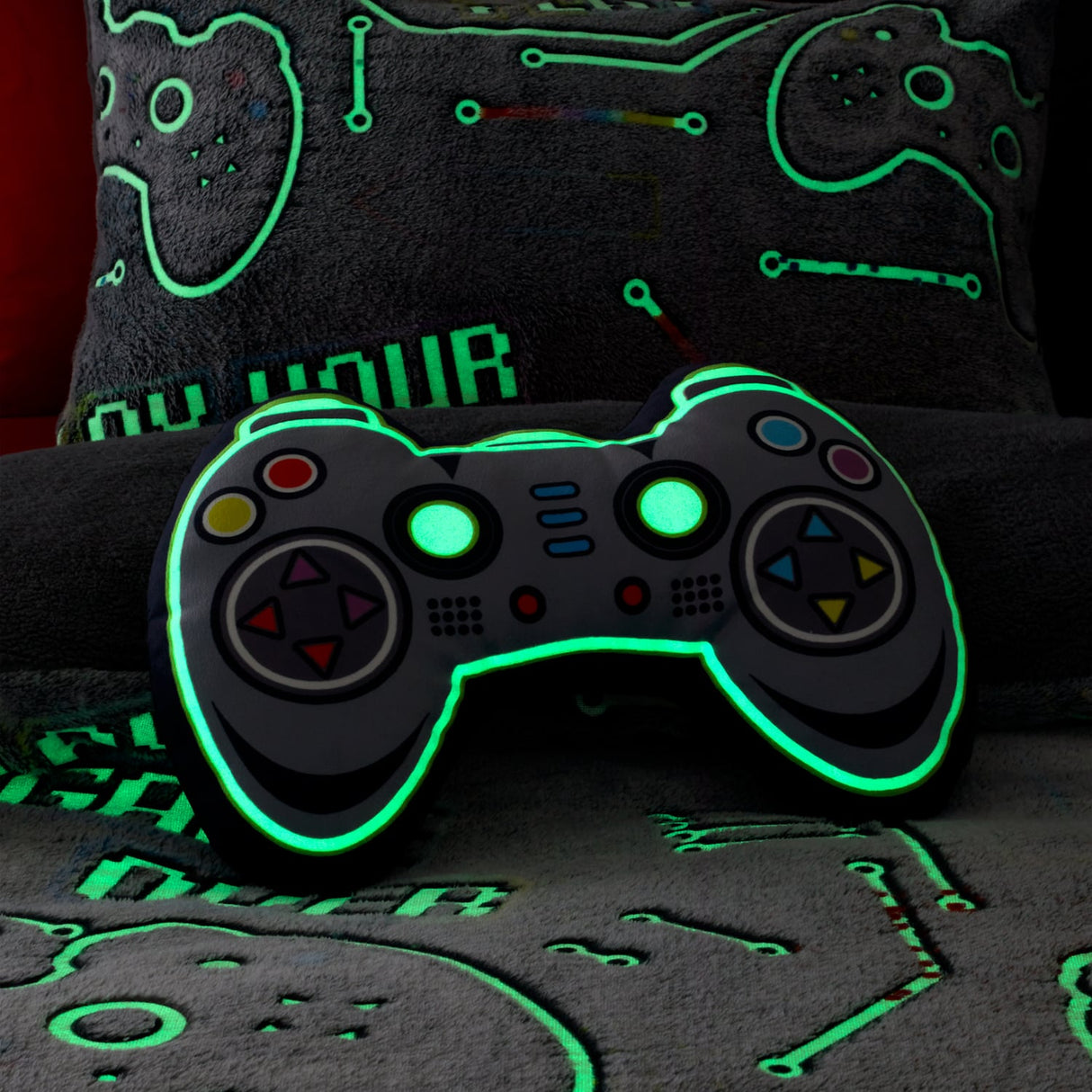 Catherine Lansfield Game Over 3D Kids Filled Cushion - Game Over Fleece Cushion