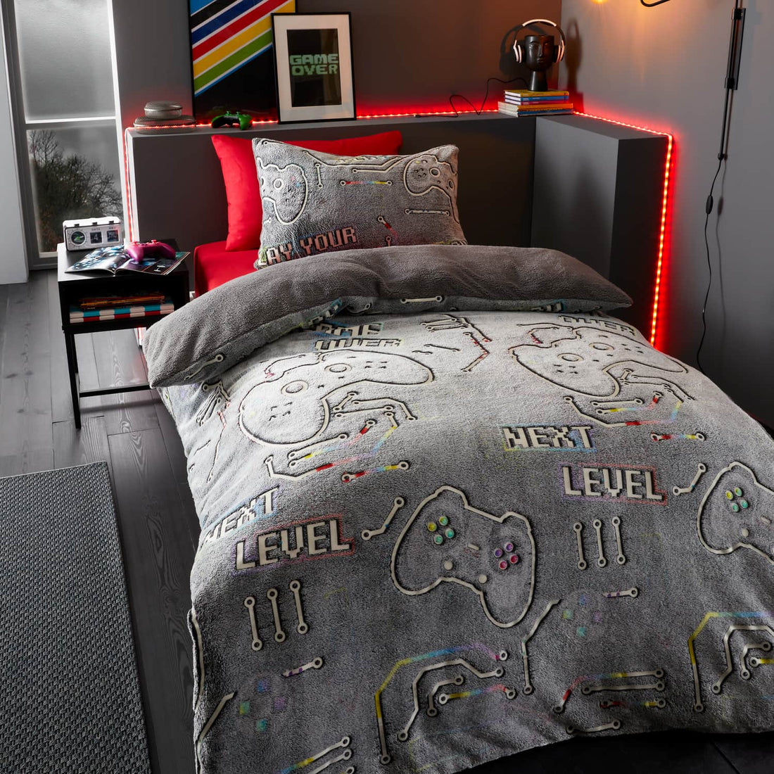 Catherine Lansfield Game Over Fleece Duvet Cover Set