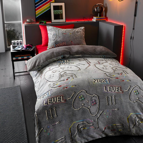 Catherine Lansfield Game Over Fleece Duvet Cover Set