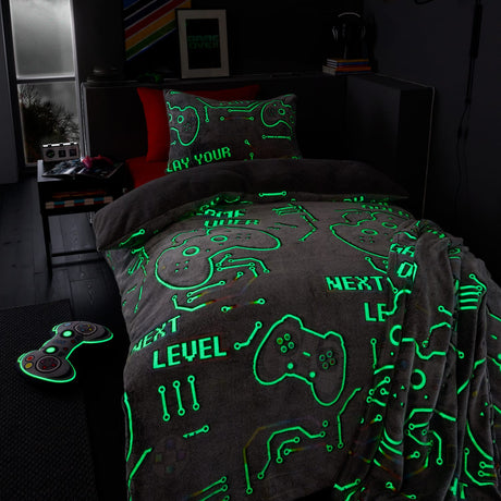 Catherine Lansfield Game Over Fleece Duvet Cover Set - Game Over Fleece Duvet Set