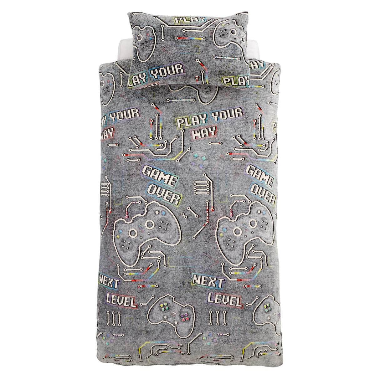 Catherine Lansfield Game Over Fleece Duvet Cover Set - Game Over Fleece Duvet Set