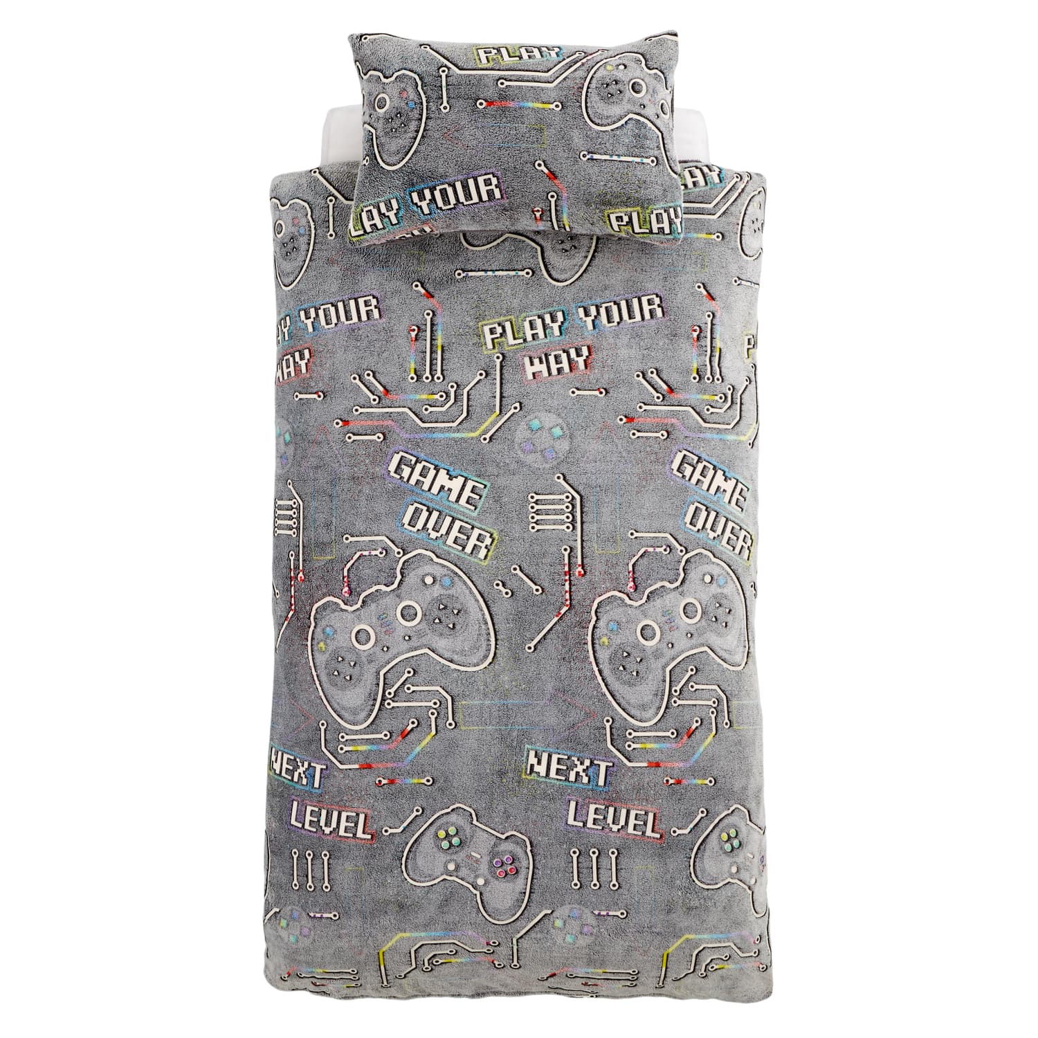Catherine Lansfield Game Over Fleece Duvet Cover Set - Game Over Fleece Duvet Set