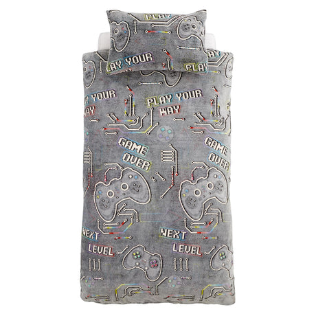 Catherine Lansfield Game Over Fleece Duvet Cover Set - Game Over Fleece Duvet Set