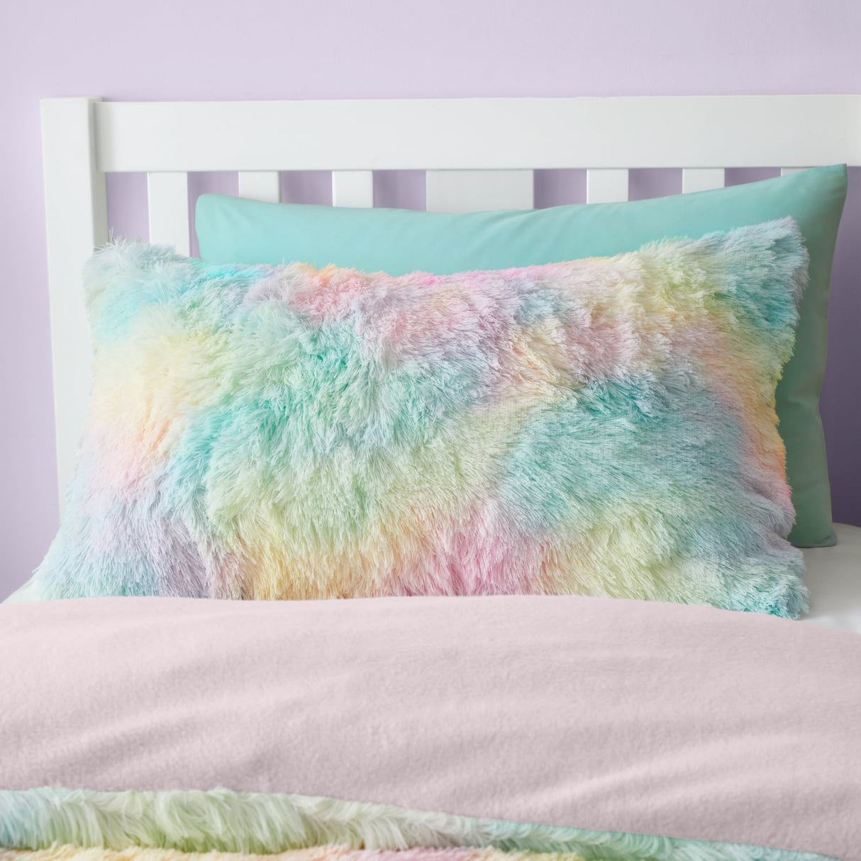 Catherine Lansfield Rainbow Cuddly Kids Duvet Cover Set - Rainbow Cuddly Duvet Set