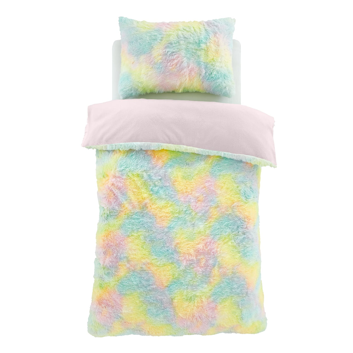 Catherine Lansfield Rainbow Cuddly Kids Duvet Cover Set - Rainbow Cuddly Duvet Set