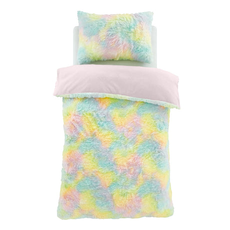 Catherine Lansfield Rainbow Cuddly Kids Duvet Cover Set - Rainbow Cuddly Duvet Set