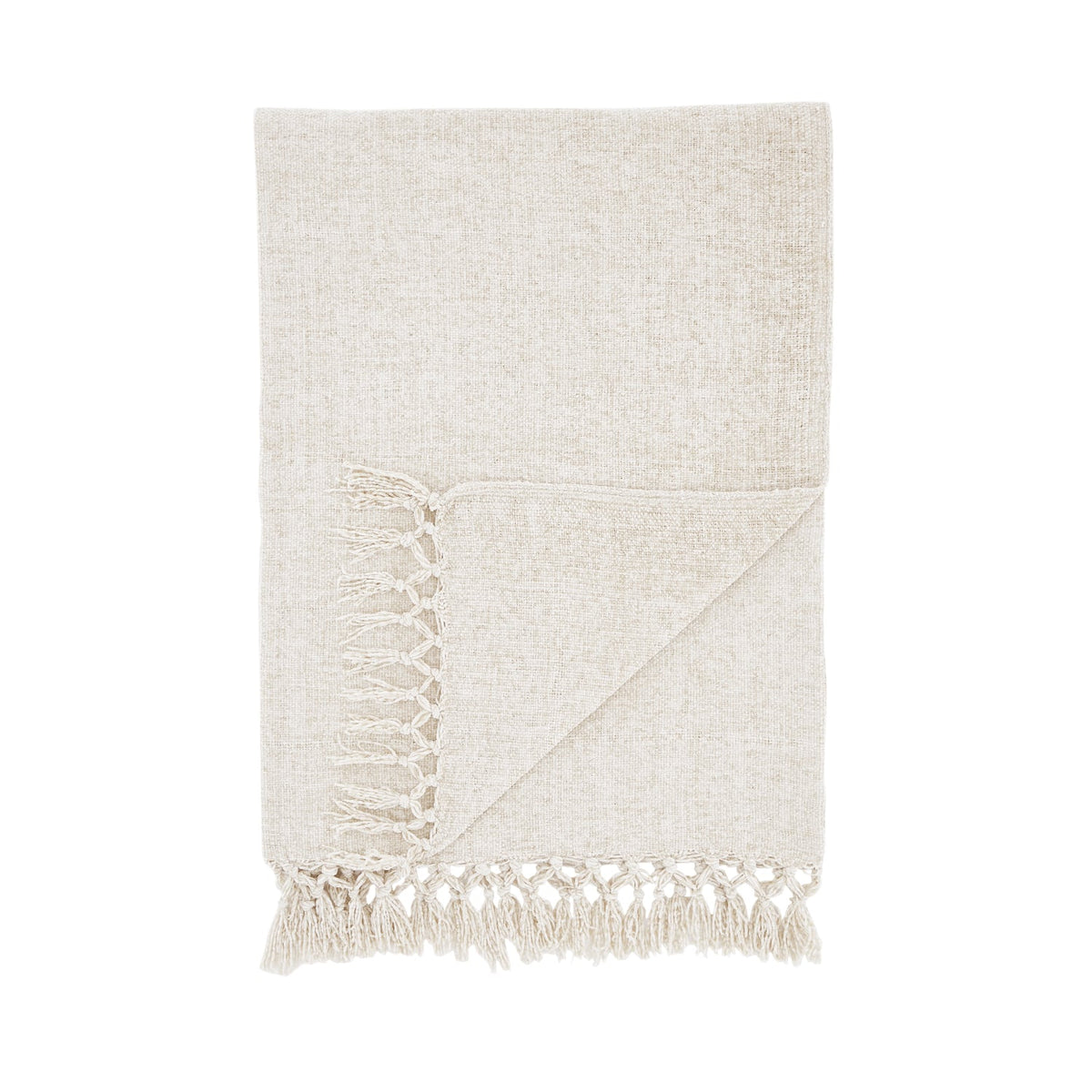 Catherine Lansfield Wilson Plain Cosy Throw 130cm x 170cm - Wilson Chenille Throw Natural