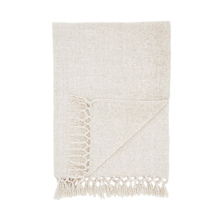 Catherine Lansfield Wilson Plain Cosy Throw 130cm x 170cm - Wilson Chenille Throw Natural