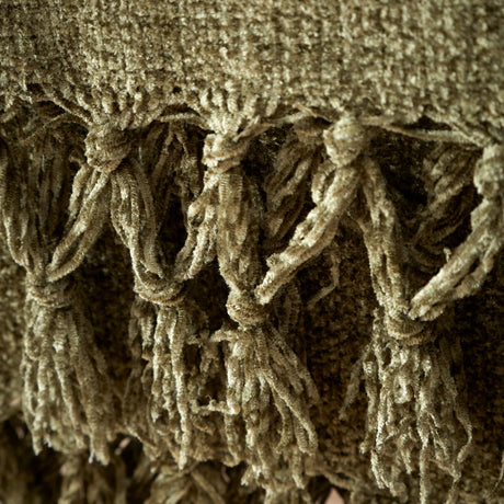 Catherine Lansfield Wilson Plain Cosy Throw 130cm x 170cm - Wilson Chenille Throw Olive