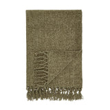 Catherine Lansfield Wilson Plain Cosy Throw 130cm x 170cm - Wilson Chenille Throw Olive