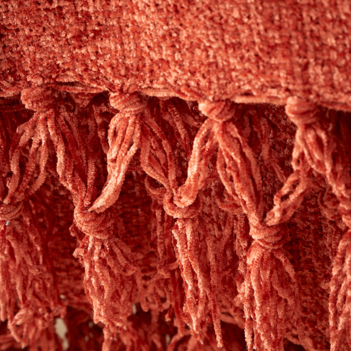 Catherine Lansfield Wilson Plain Cosy Throw 130cm x 170cm - Wilson Chenille Throw Terracotta
