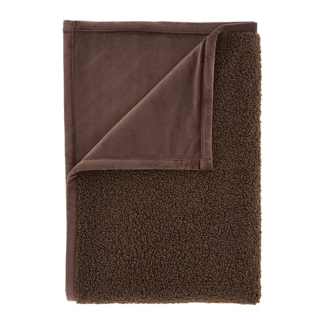 Catherine Lansfield So Soft Velvet Boucle Reversible Throw – Olive – 130cm x 170cm - So Soft Velvet Boucle Chocolate Throw
