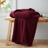 Catherine Lansfield So Soft Velvet Boucle Reversible Throw – Olive – 130cm x 170cm - So Soft Velvet Boucle Damson Throw