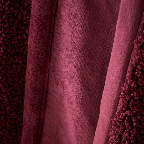 Catherine Lansfield So Soft Velvet Boucle Reversible Throw – Olive – 130cm x 170cm - So Soft Velvet Boucle Damson Throw
